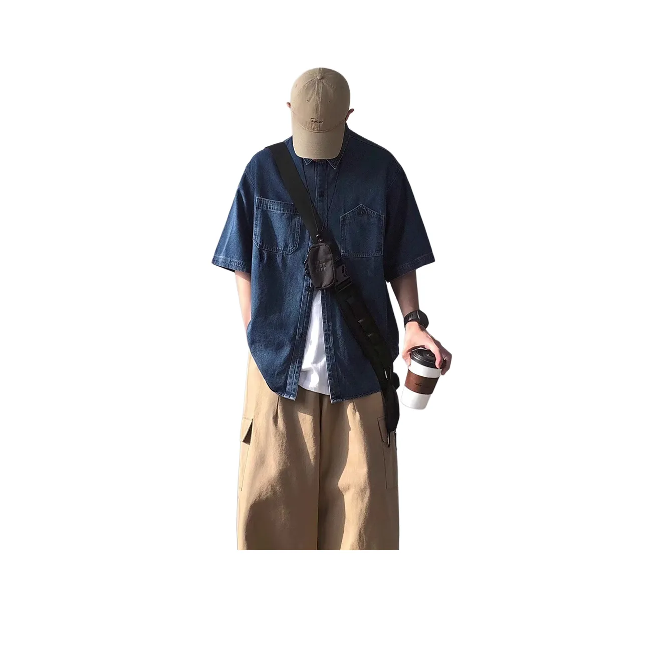 Zomuros Джинсовая синяя унисекс рубашка