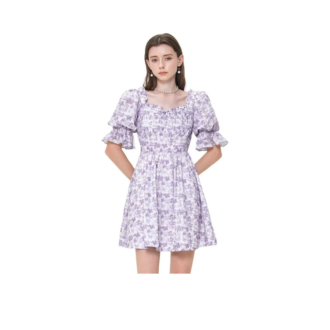 Caroline Короткий рукав Платье Женское Фиолетовое