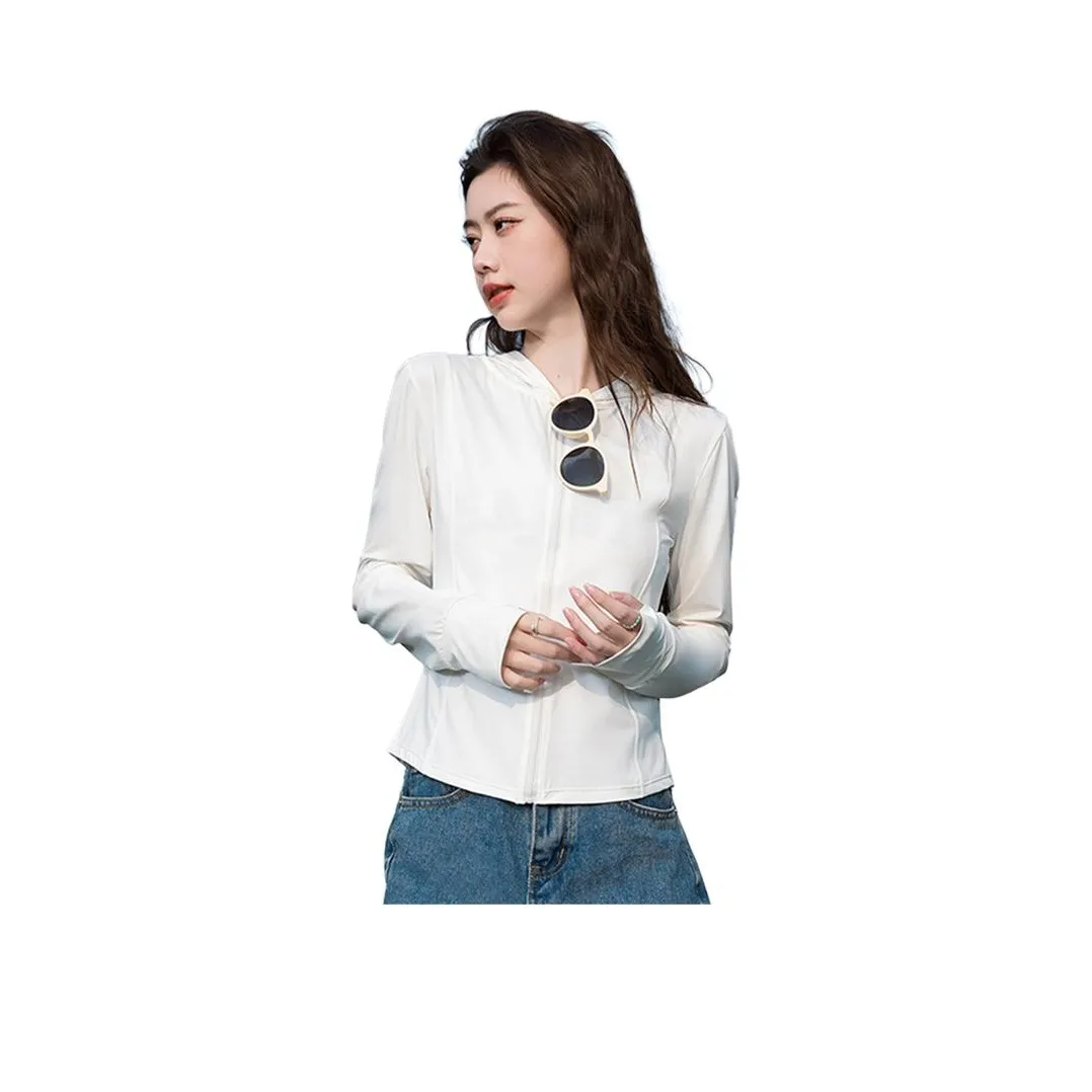 BALENO Outdoor Легкий Ice Silk Cooling UV Protection Кардиган с капюшоном Длинный рукав Тонкий пальто Petite Летний Women's