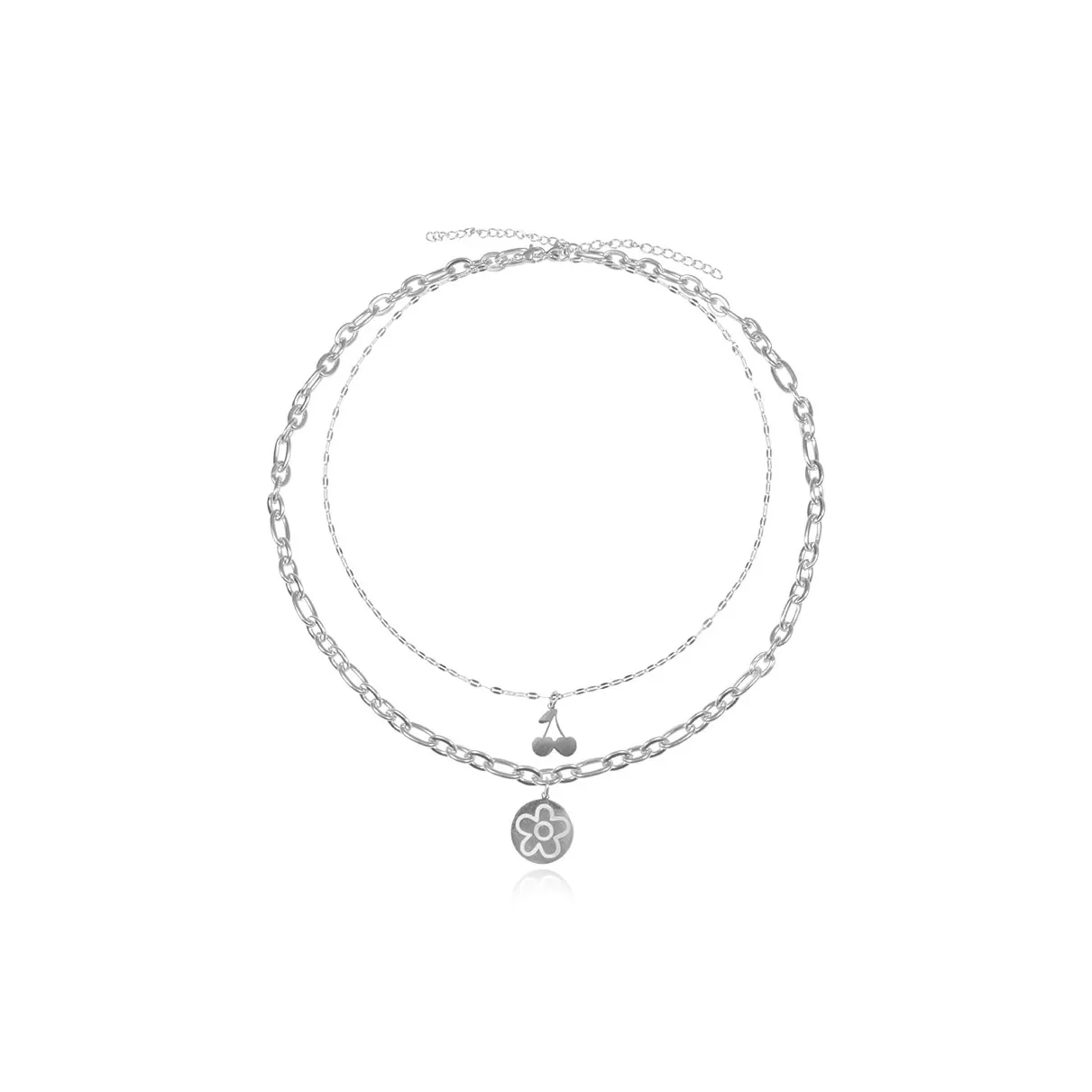 AWE Титановая сталь Круглая подвеска Цепочка для свитера Ожерелье Унисекс