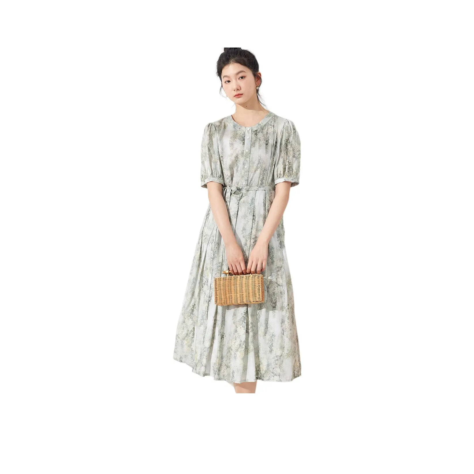 ZIMO Короткий рукав Платье Женское Многоцветное