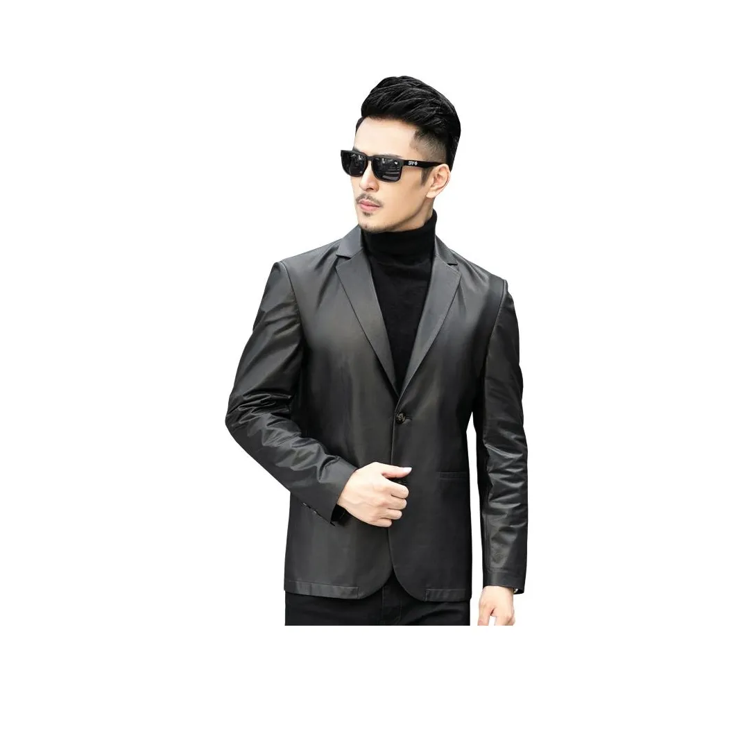 JIMU Черные Мужские Кожаные Куртки