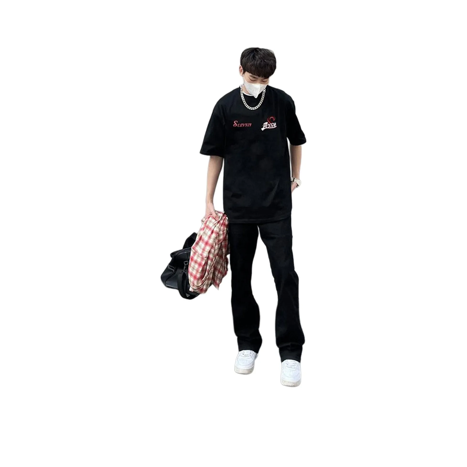 Menglaini Jeans Unisex Black