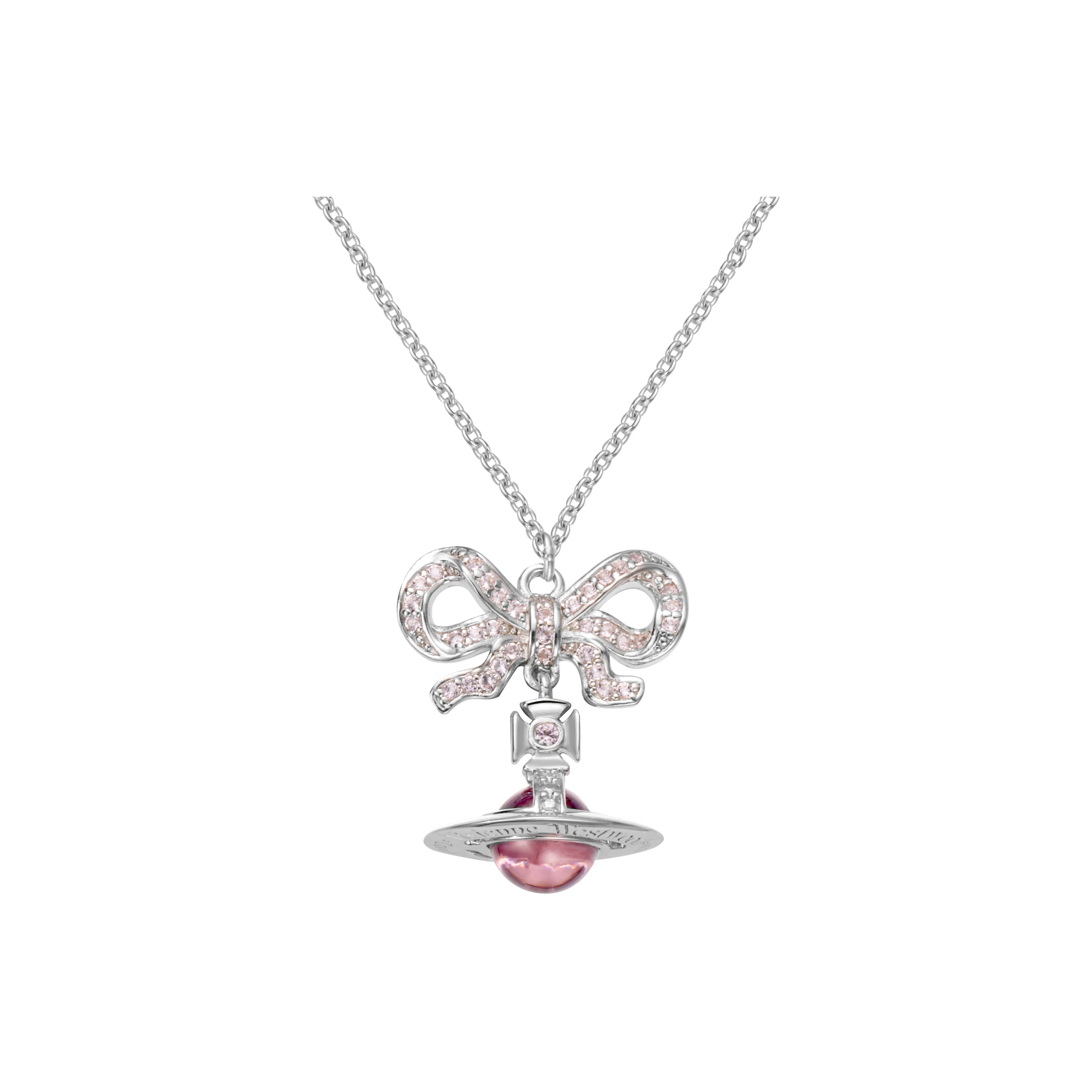 Vivienne Westwood Brass Necklaces Unisex Silver Pink