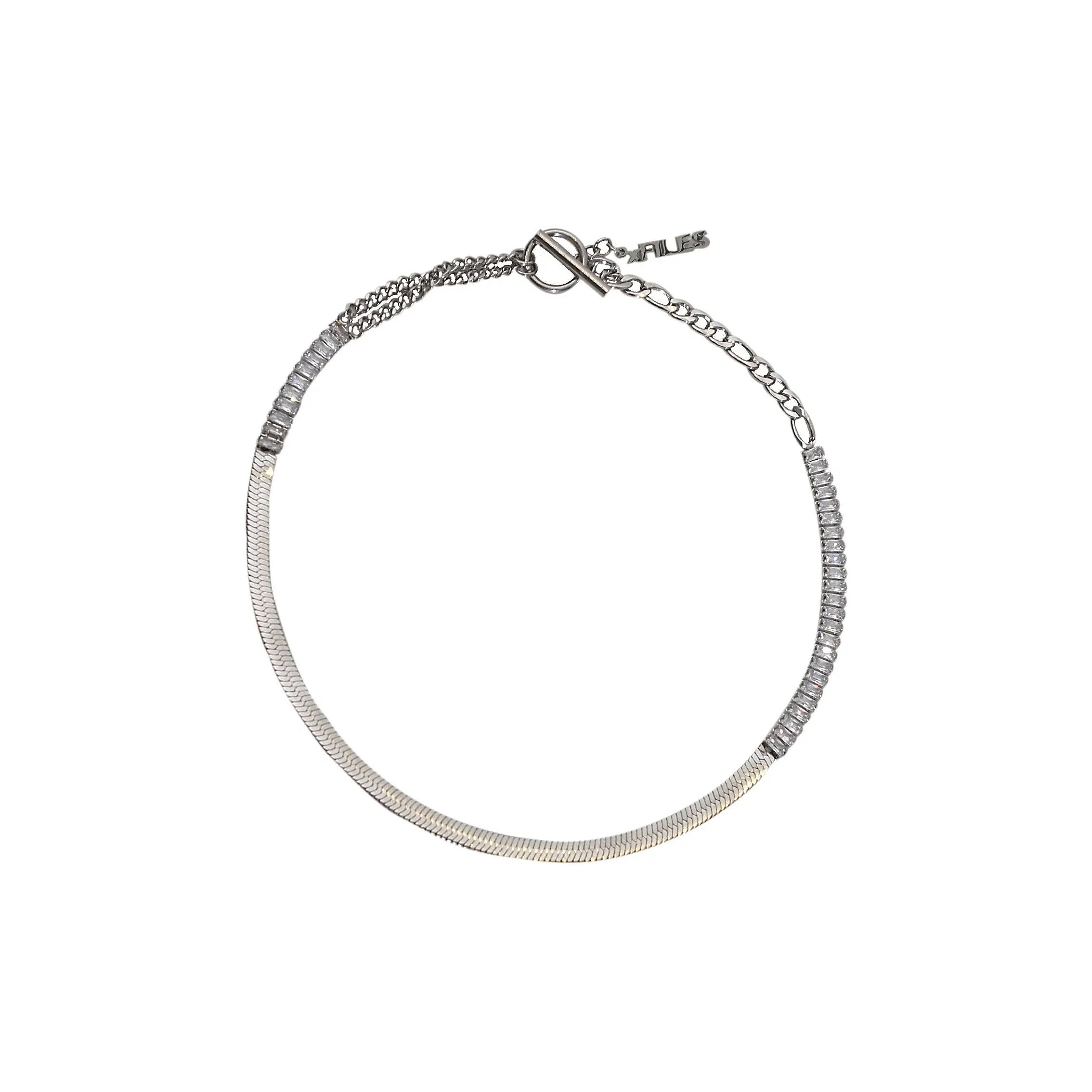 FILES Титановая сталь Нано Драгоценный камень Ожерелья Унисекс