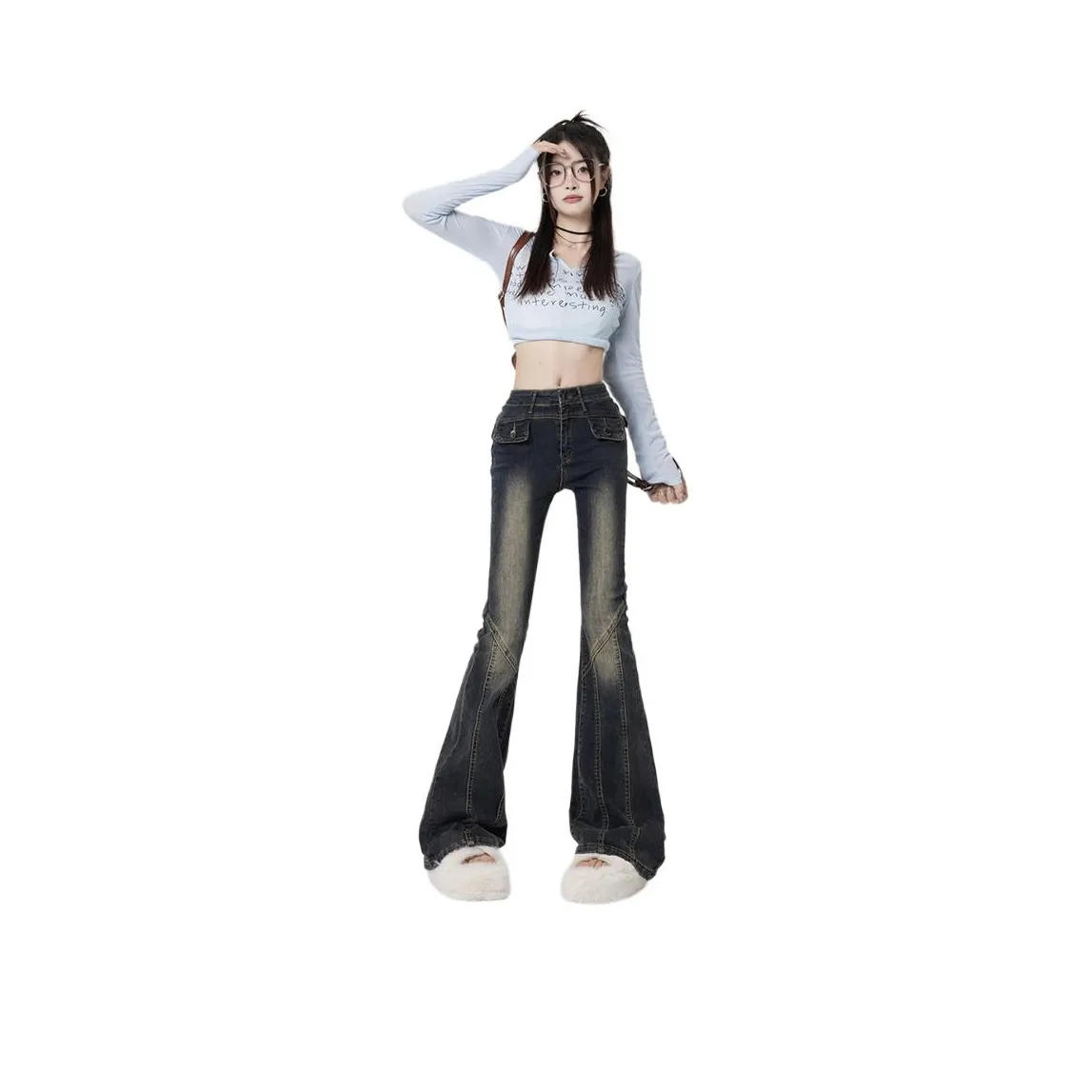 Казахстан Джинсы Женские Винтажные Синие