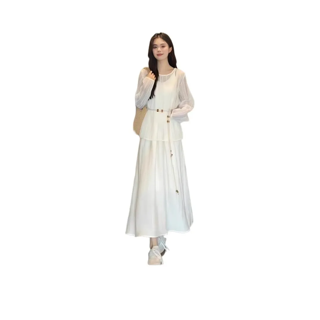 Two Piece Skirt Sets Women's Clothing Sets Two Piece Set With Belt