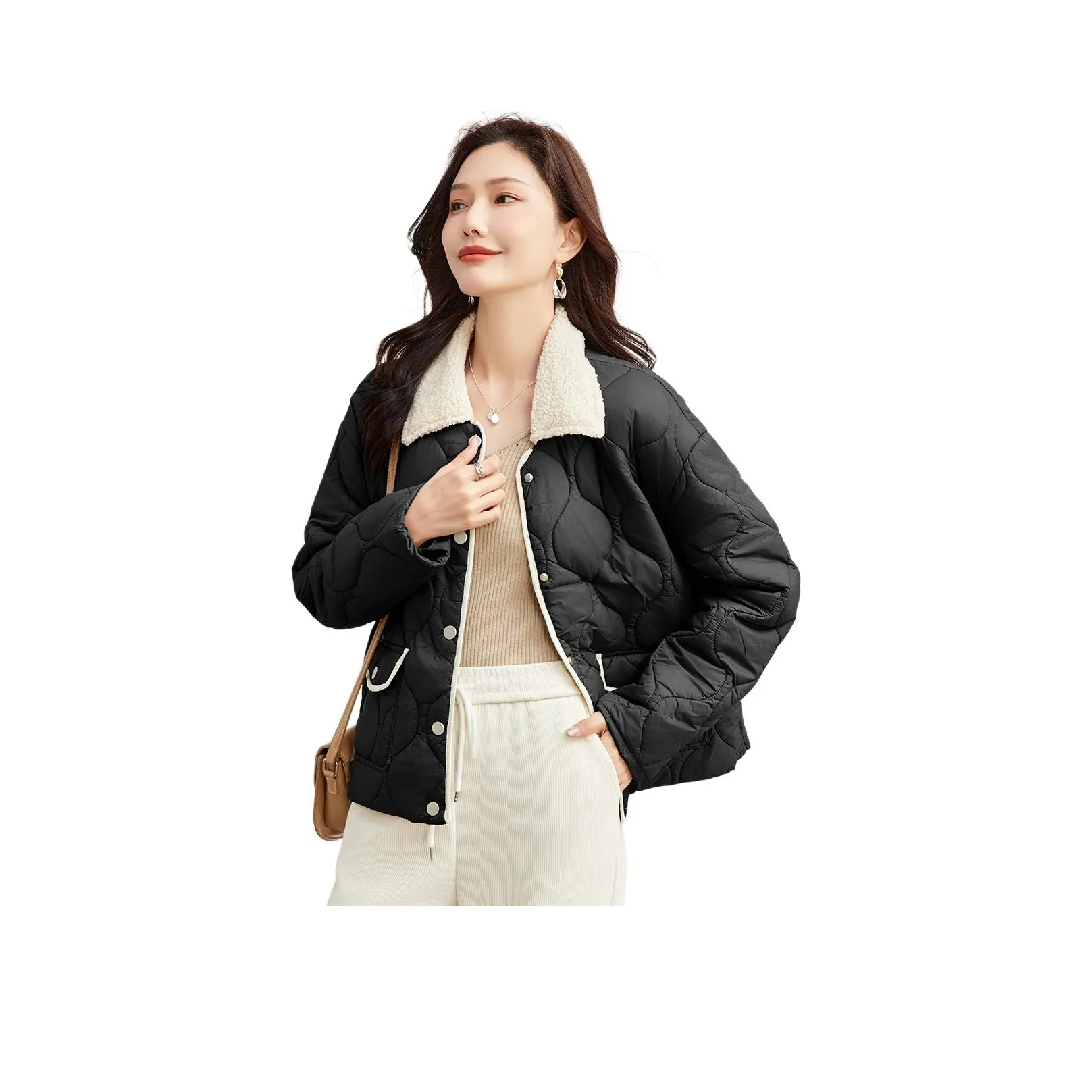 TERRE BLEUE Хлопковый пуховик женский черный