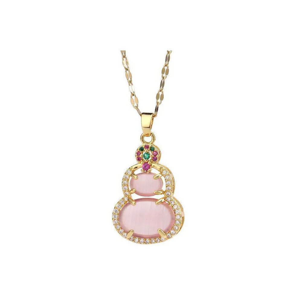 As Fury Glass Cat Eye Necklaces Women's
