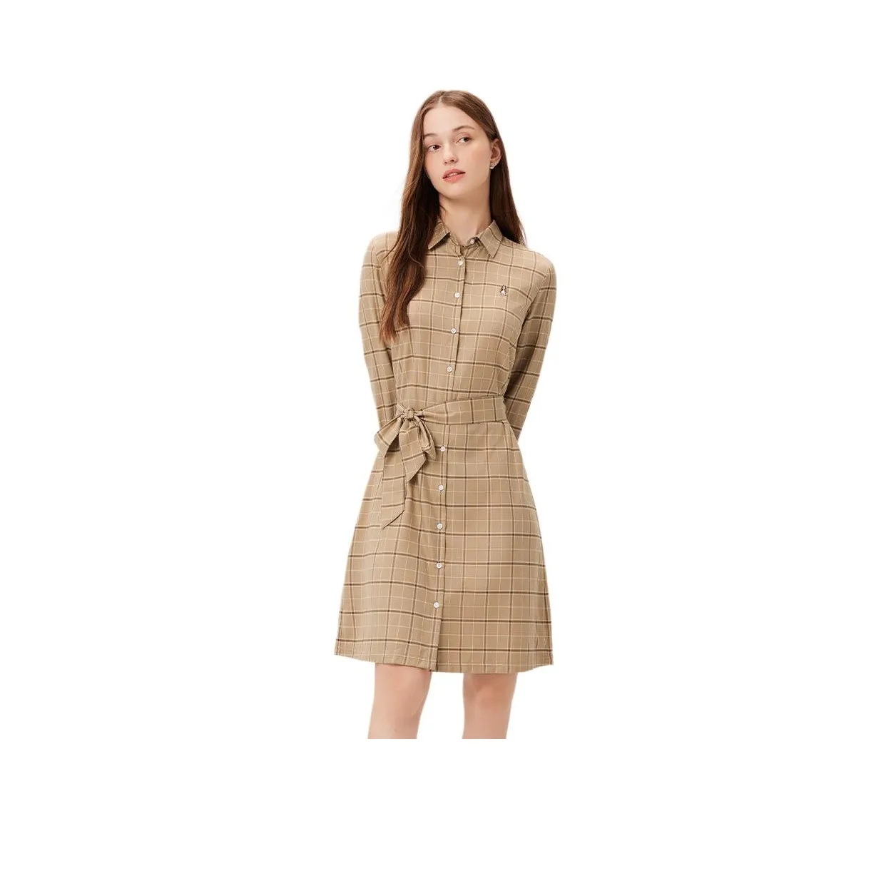 Hush Puppies Long Sleeved Dress Women's Khaki