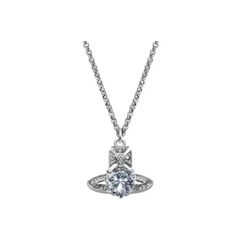 Vivienne Westwood Brass, Crystal Necklaces Women's Silver