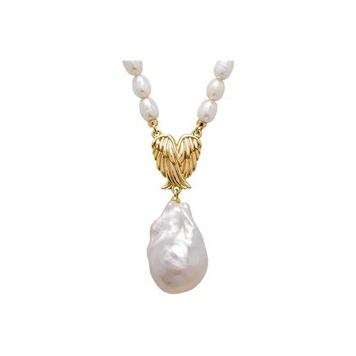 Amber Lollipop Flying Feather Series Pearl Necklaces Women's