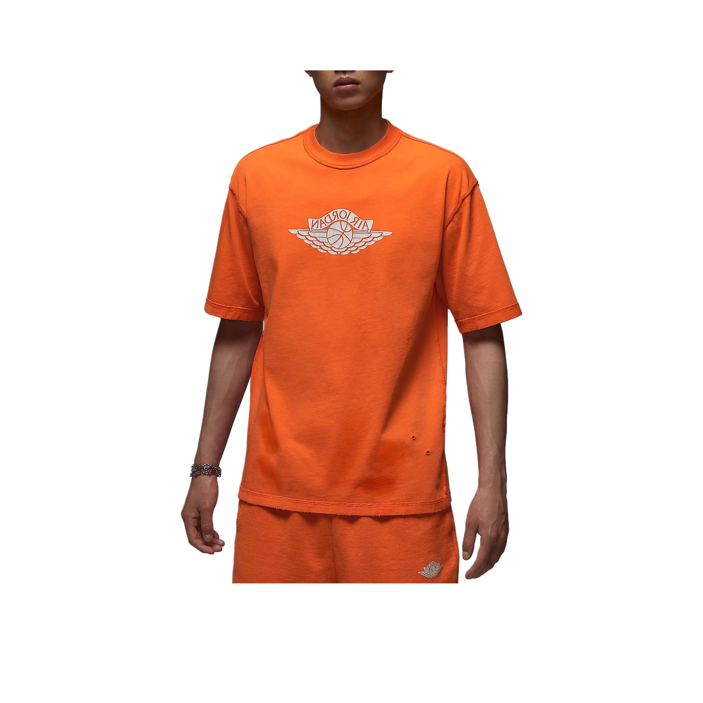 JORDAN Свежий Апельсин Парусный Белый Мужская T-Рубашка