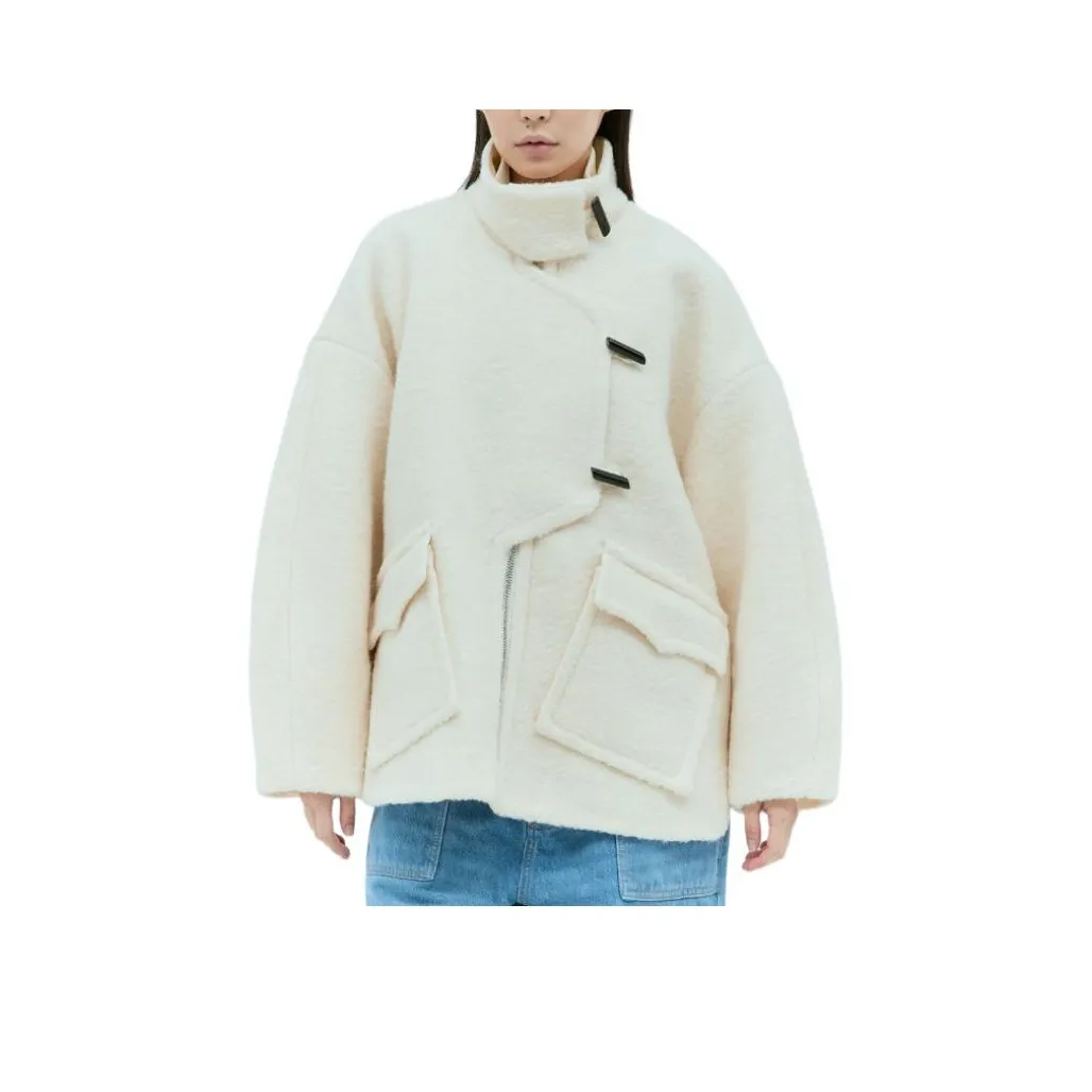 GANNI Вельвет Feel Пальто Женское Кремовый