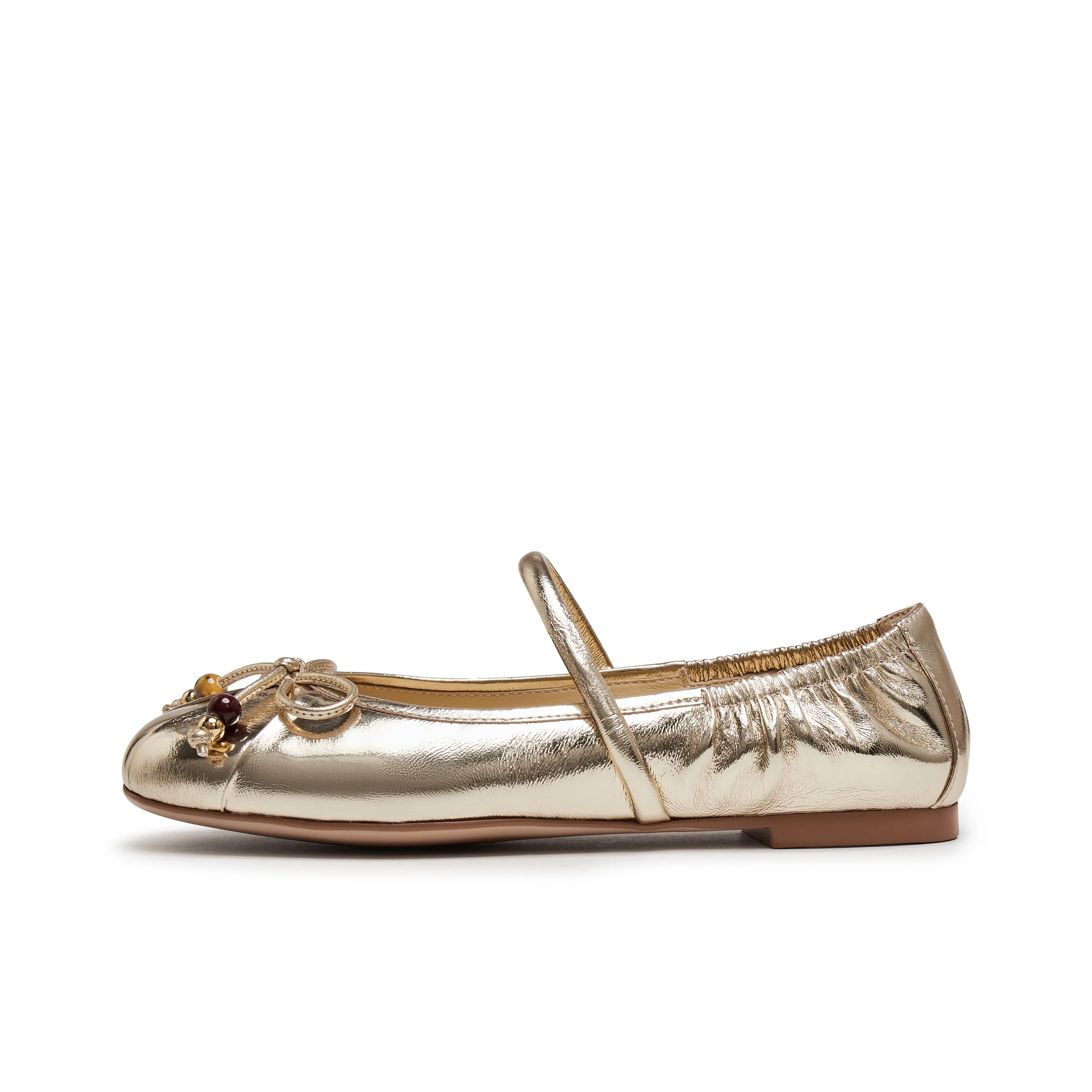 Joypeace Вино Влажная Вишня Плоская Подошва Туфли Мэри Джейн Женские Золото