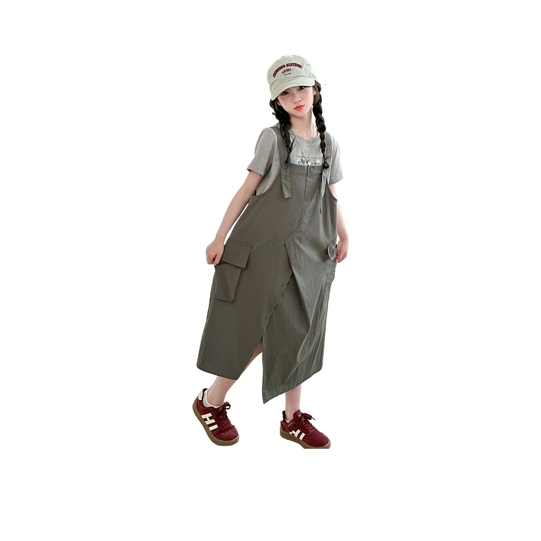 Детский комплект Because No с юбкой подтяжками юбка T-рубашка двухкомпонентный комплект