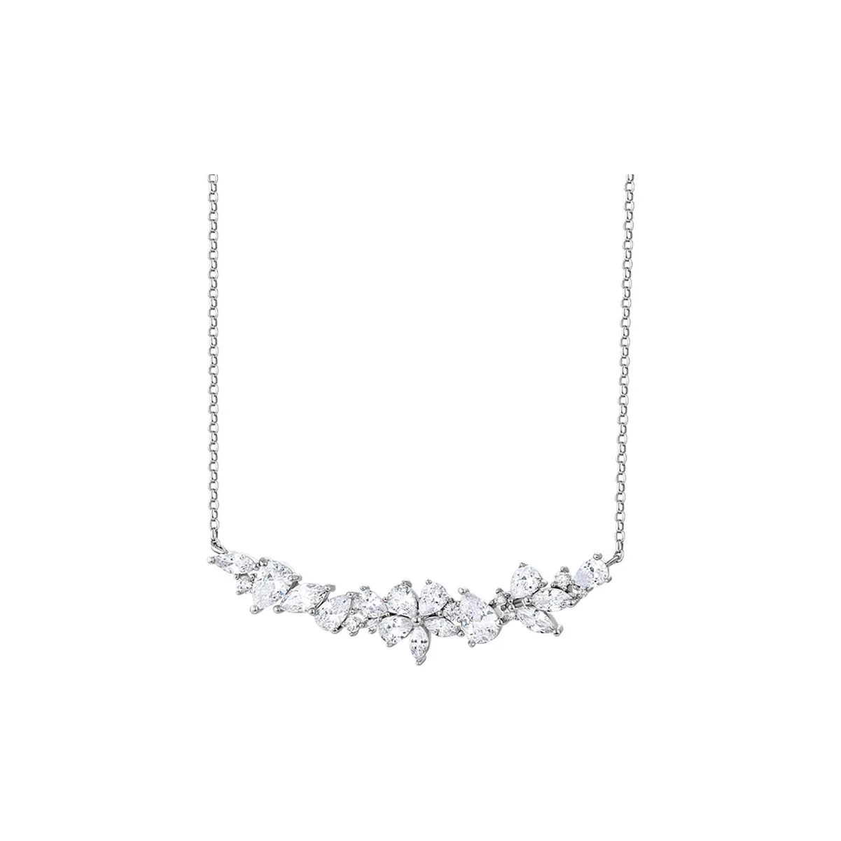 KADER S925 Silver With Gemstone Necklaces Women's Silver White, Box Good Luck