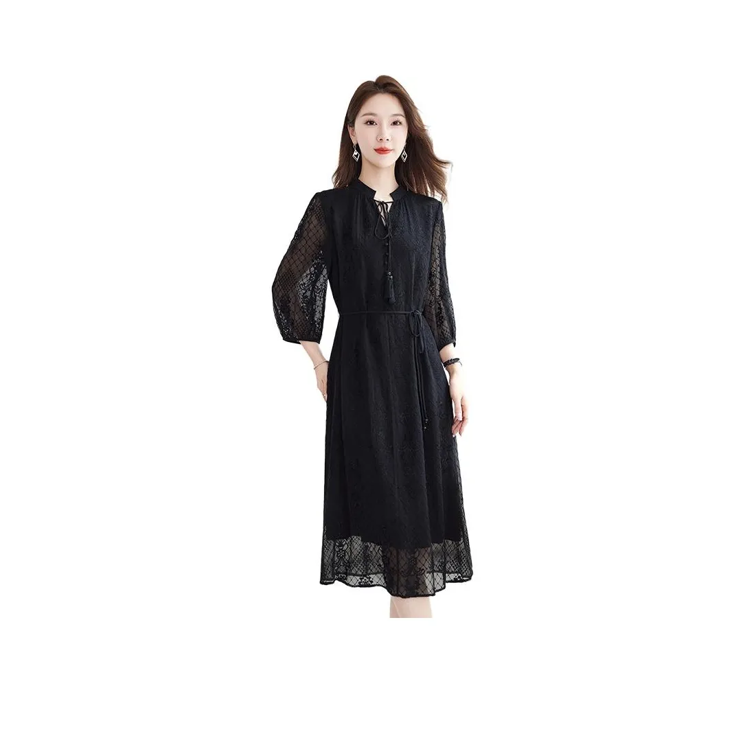 Ink Beauty Длинное платье с длинными рукавами женское