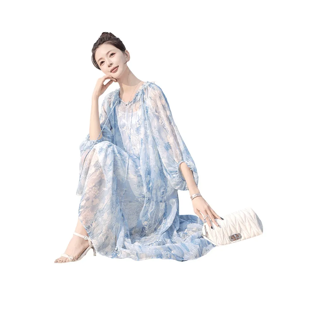 Cypress House Long Sleeved Dress Women's Light Blue