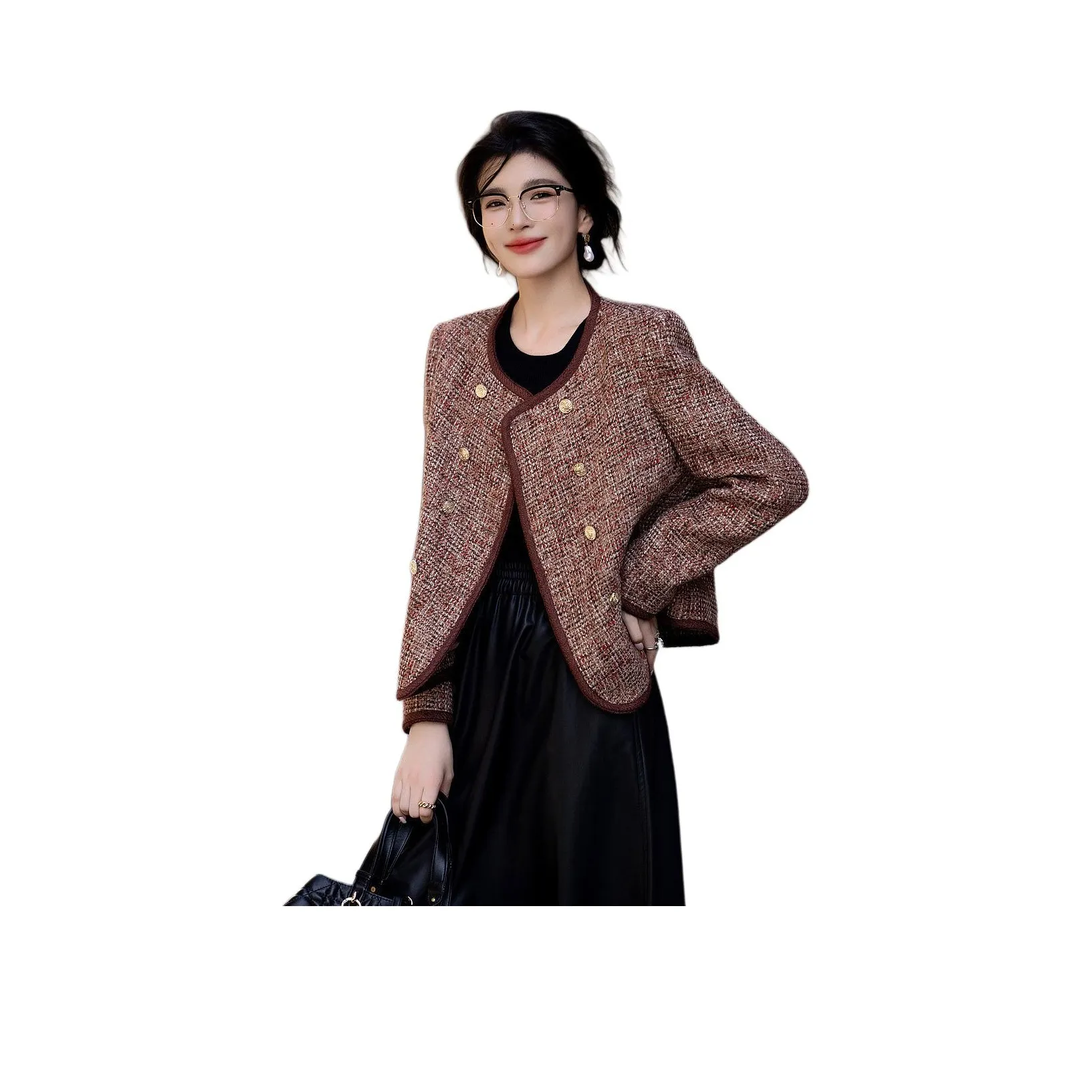 【Dme】 Куртки Пальто Женские Коричнево-красный