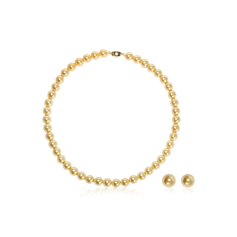 IDOKAWA Alloy Faux Pearl Necklaces Women's Gold