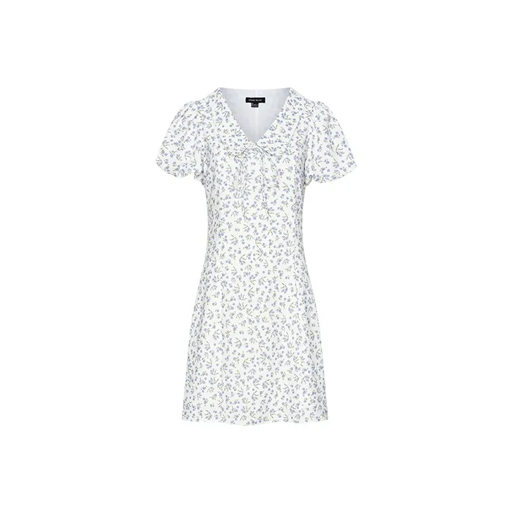 URBAN REVIVO Короткое платье с короткими рукавами для женской одежды женское