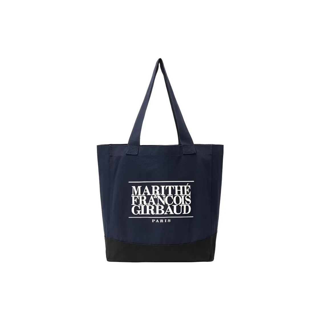 Marithe Francois Girbaud Хлопок Тоут Сумка Сумка для покупок Сумка на плечо Большая Женская Морской синий Натуральный Светло-синий