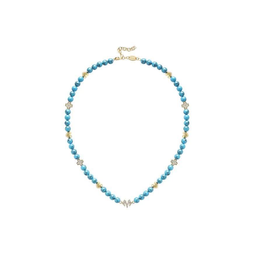 BABAMA Synthetic Blue Turquoise Necklaces Unisex