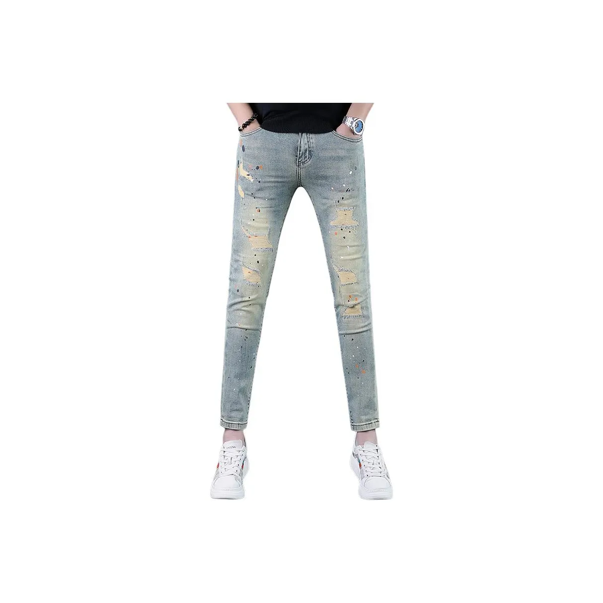 JIKENDI Blue Men's Jeans JIKENDI Синий Мужские Джинсы