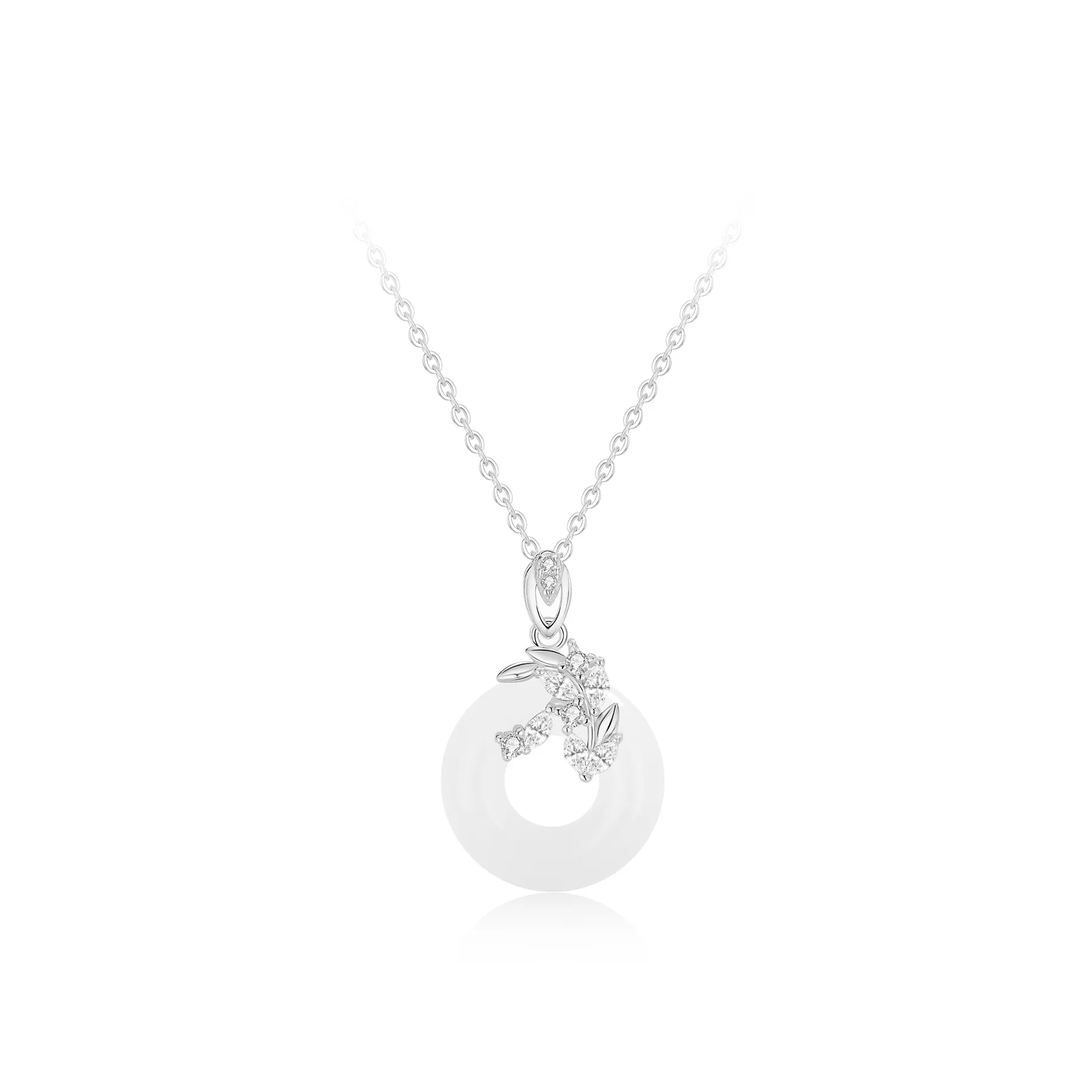 Love Link Natural Chalcedony Jade Necklaces Women's