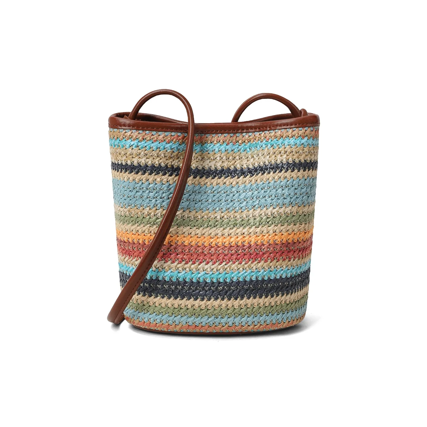 MILLIE'S Сумка через плечо из ткани с коровьей кожей стандартная женская радужная бежевая