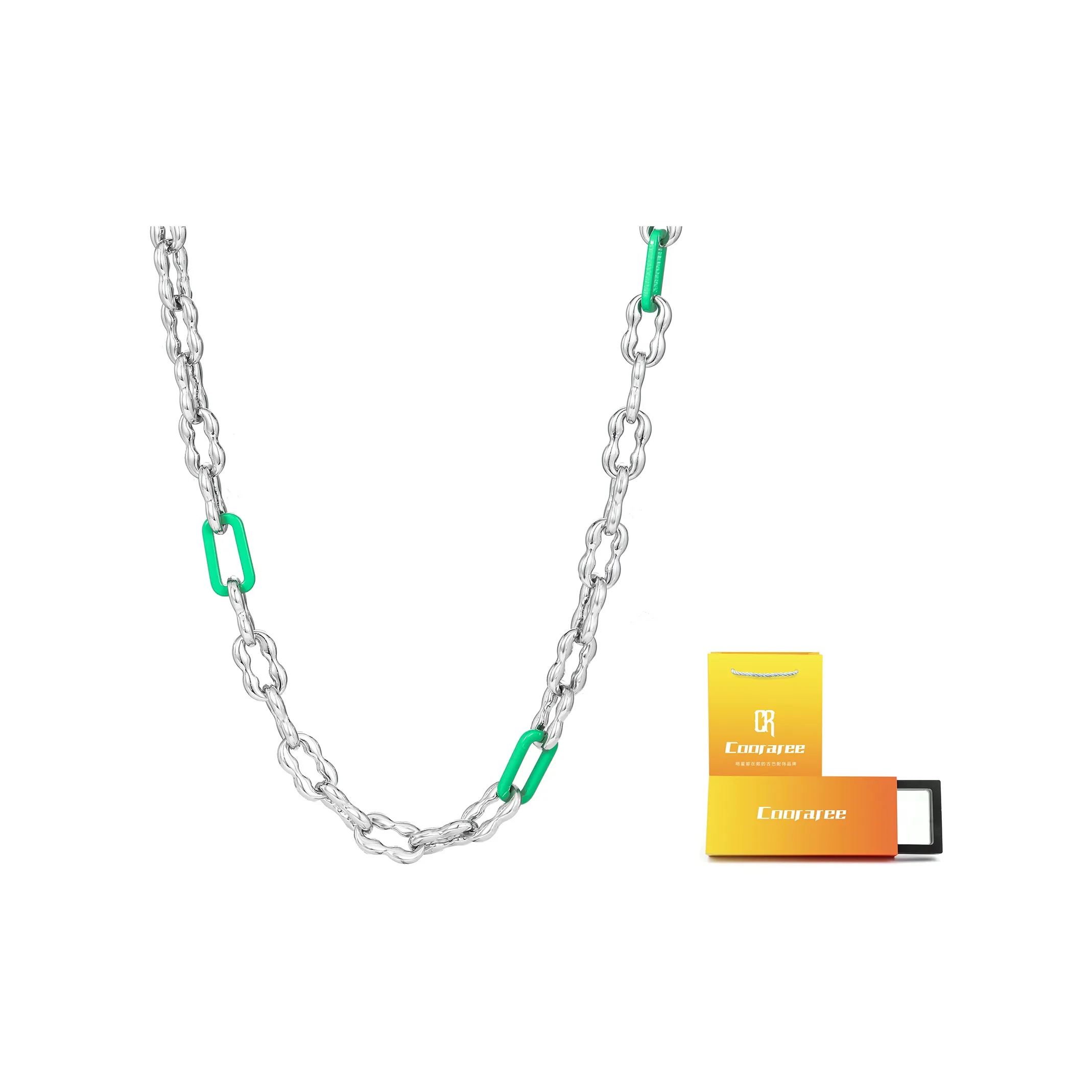 Cooraree Титановые стальные ожерелья унисекс