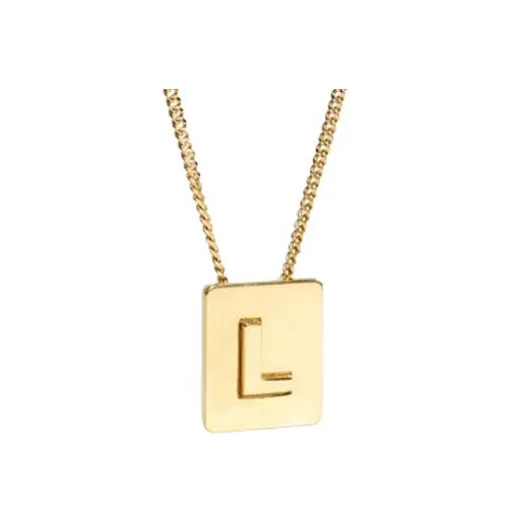 CELINE Alphabet L Necklace In Brass With Gold Finish