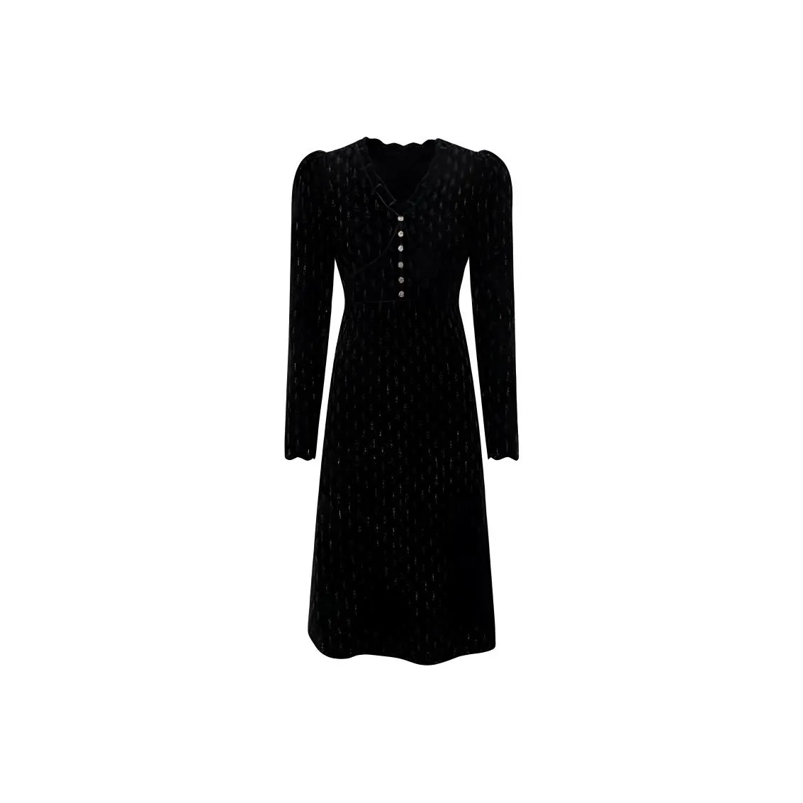 KARL LAGERFELD Длинное платье с длинными рукавами женское черное