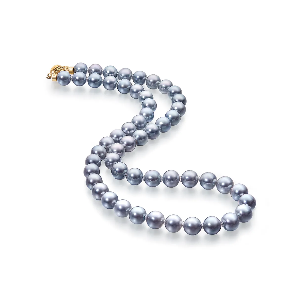 ME LUXE Pearl Necklace, Luxury Elegant Silver Gray Blueberry Bead Chain Unisex