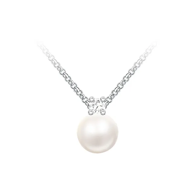 ANNAYA 925 Sterling Silver With Swarovski Crystal Beads Necklaces Women's