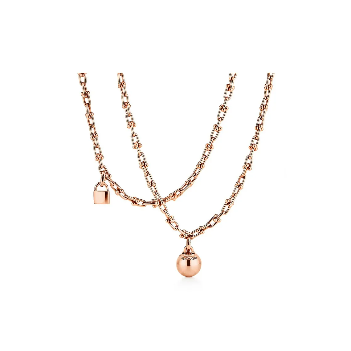 TIFFANY & CO. Hardwear Series 18K Rose Gold Necklaces Women's