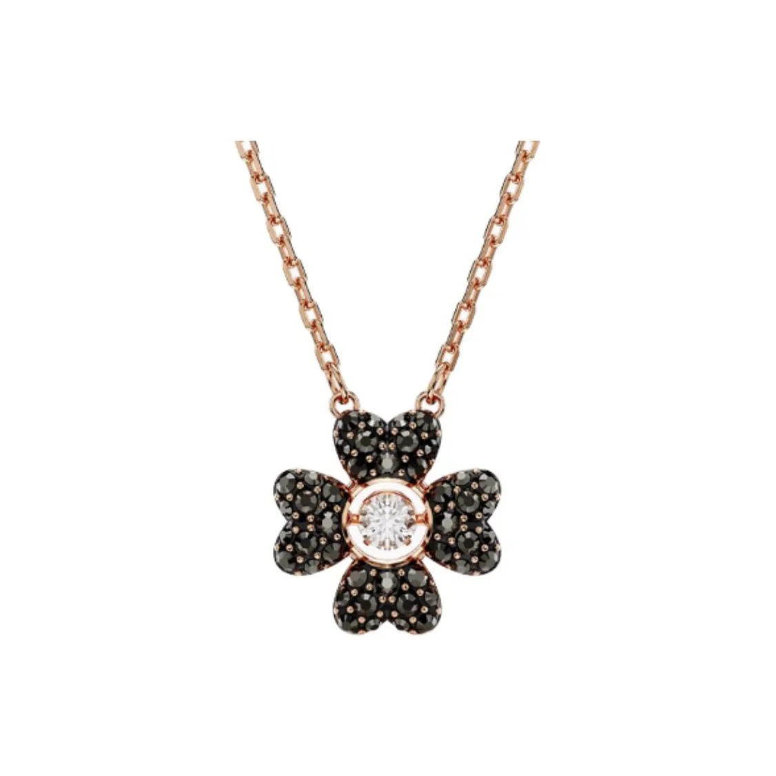 Swarovski Розовое золото Тон Покрытие Ожерелья Женские Черный