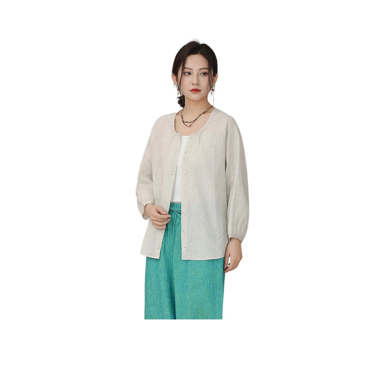 KAIMUSHI Хаки Женские Рубашки