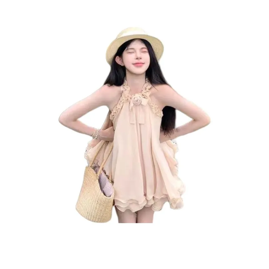 KKX Розовый Халтер Платье Женские Платья без рукавов