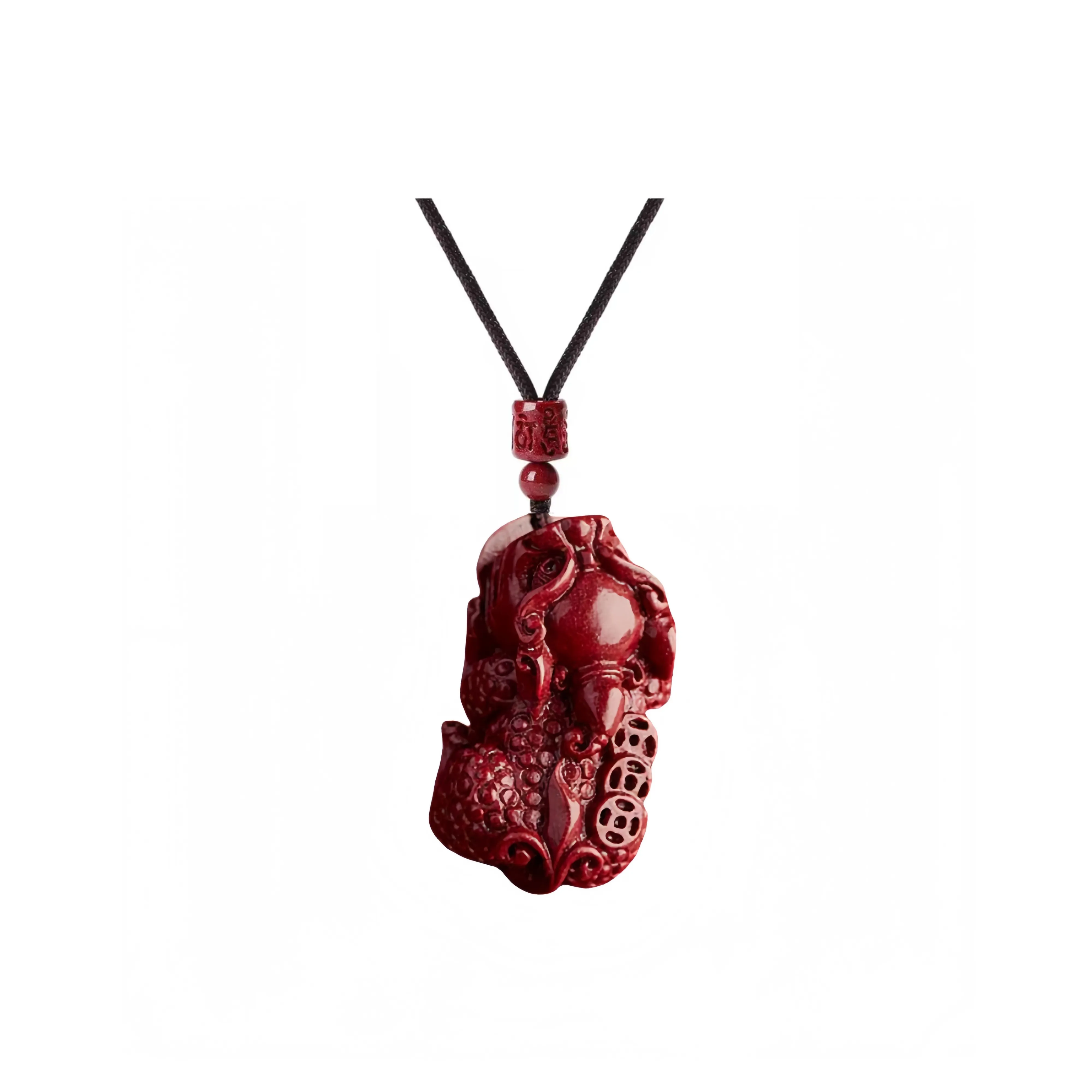 Kai Zhen Reconstructed Cinnabar Necklaces Unisex