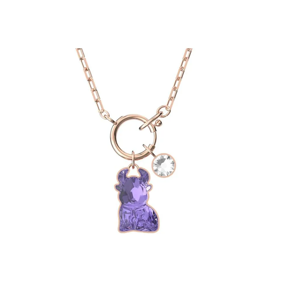 Swarovski Chinese Zodiac Rose Gold Plated Necklaces Women's