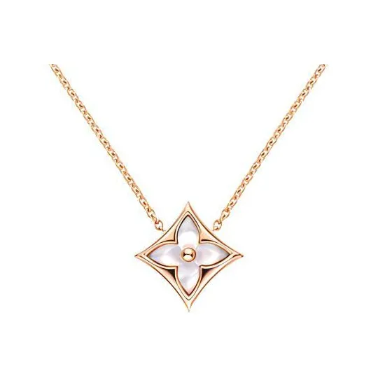 Lv Color Blossom Star Pendant Pink Gold And White Mother of pearl