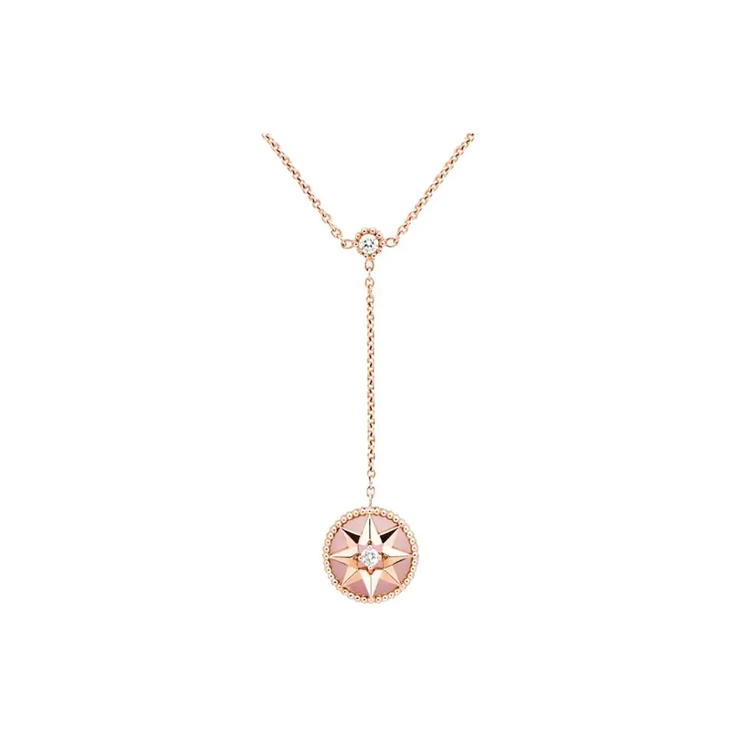DIOR 18K Rose Gold, Opal, Diamond Necklaces Women's Pink