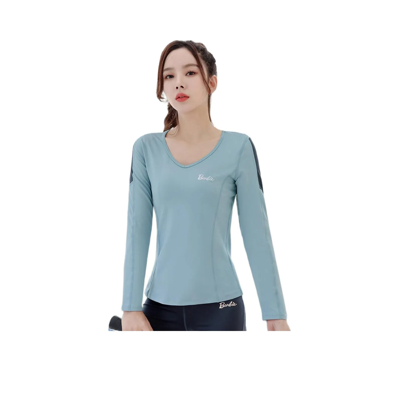 Барби Асфальтовый Серый Женская Йога T-Рубашка