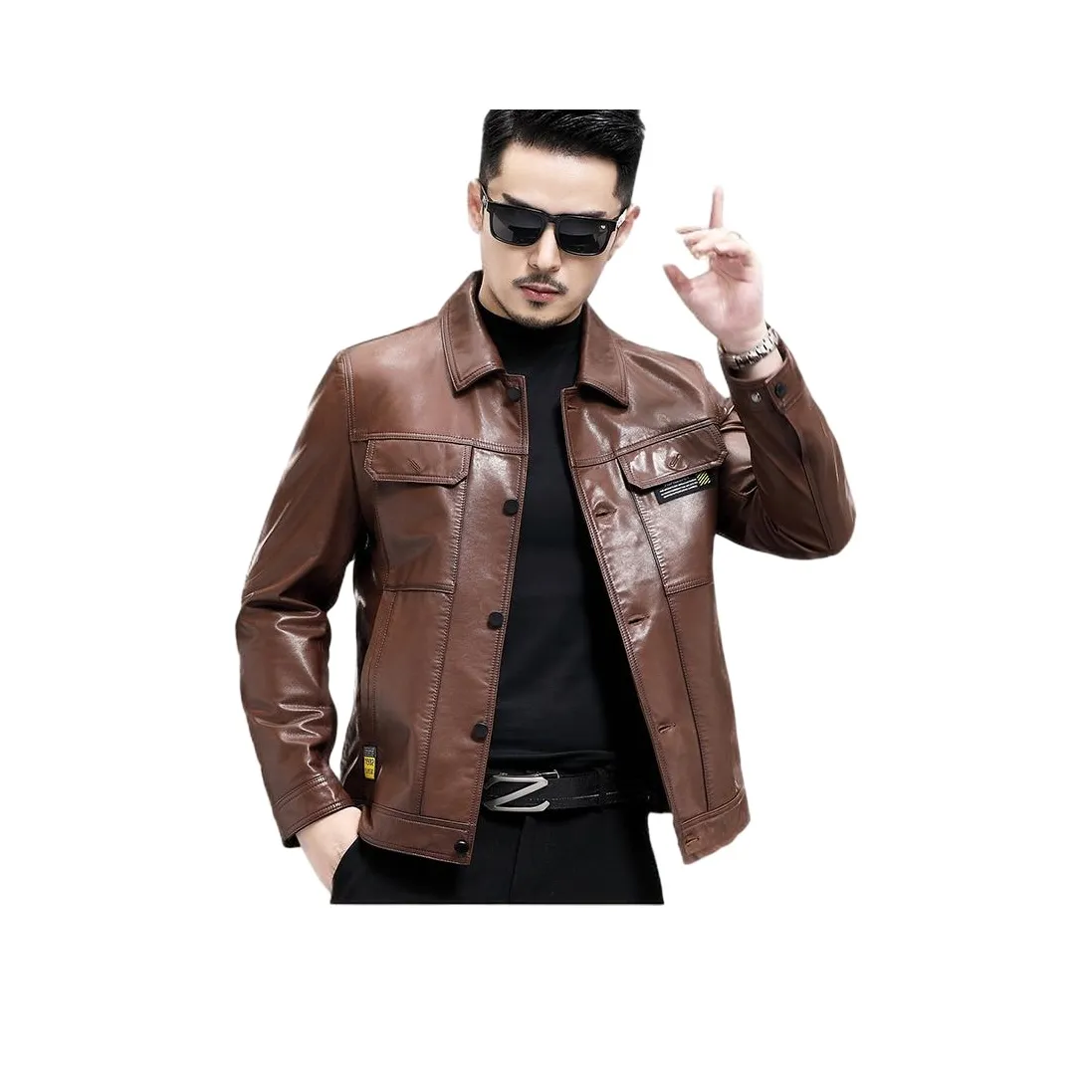 Devanro Genuine Leather Jacket Men's