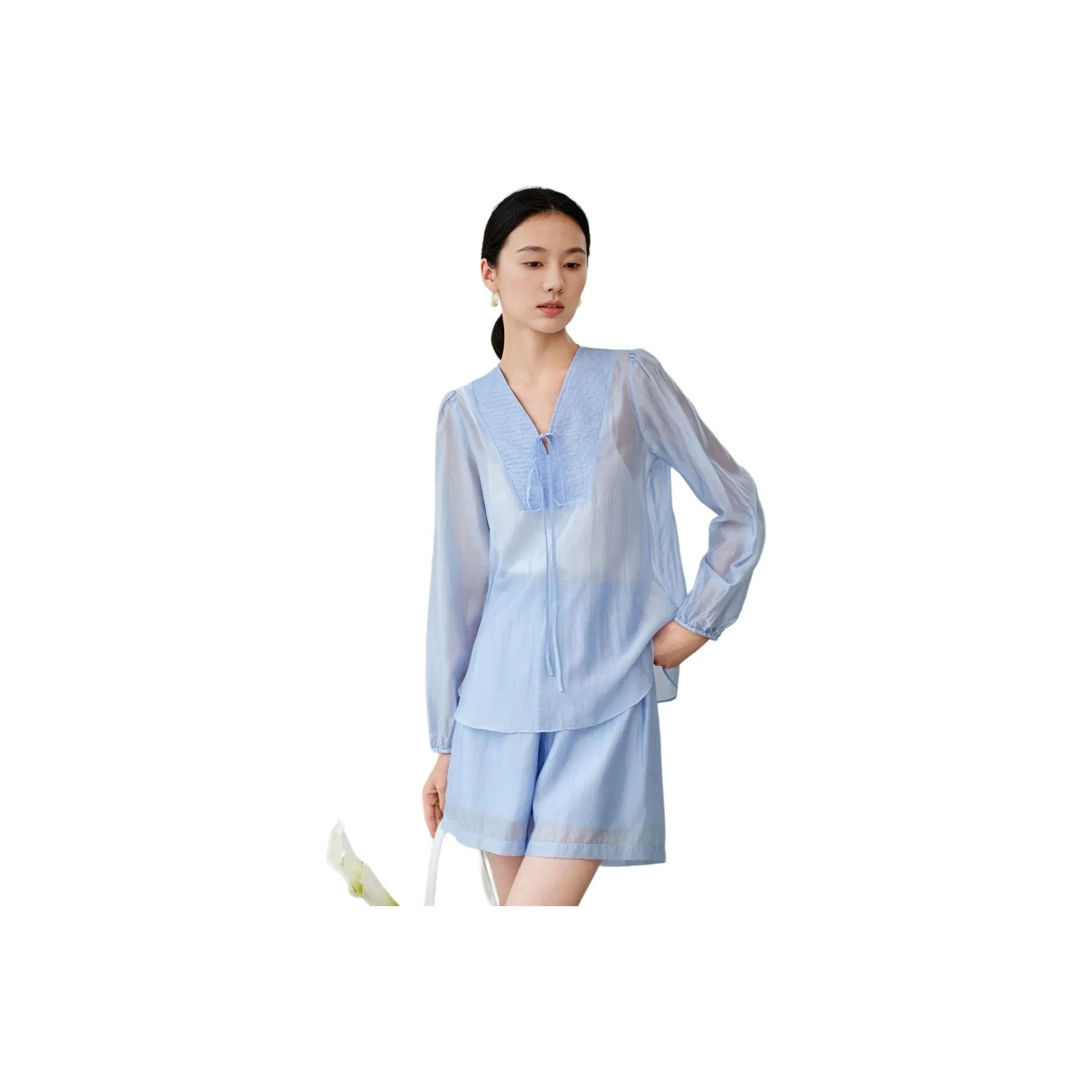 IHIMI Повседневный костюм женский небесно-голубой