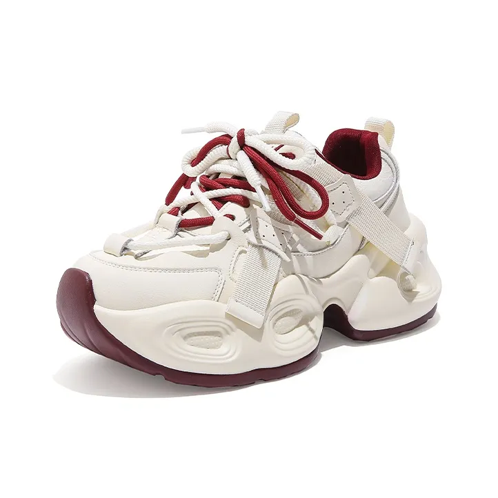 DAPHNE Поддержка Высота Увеличение Низкий Топ Толстая Подошва Женские Экрю