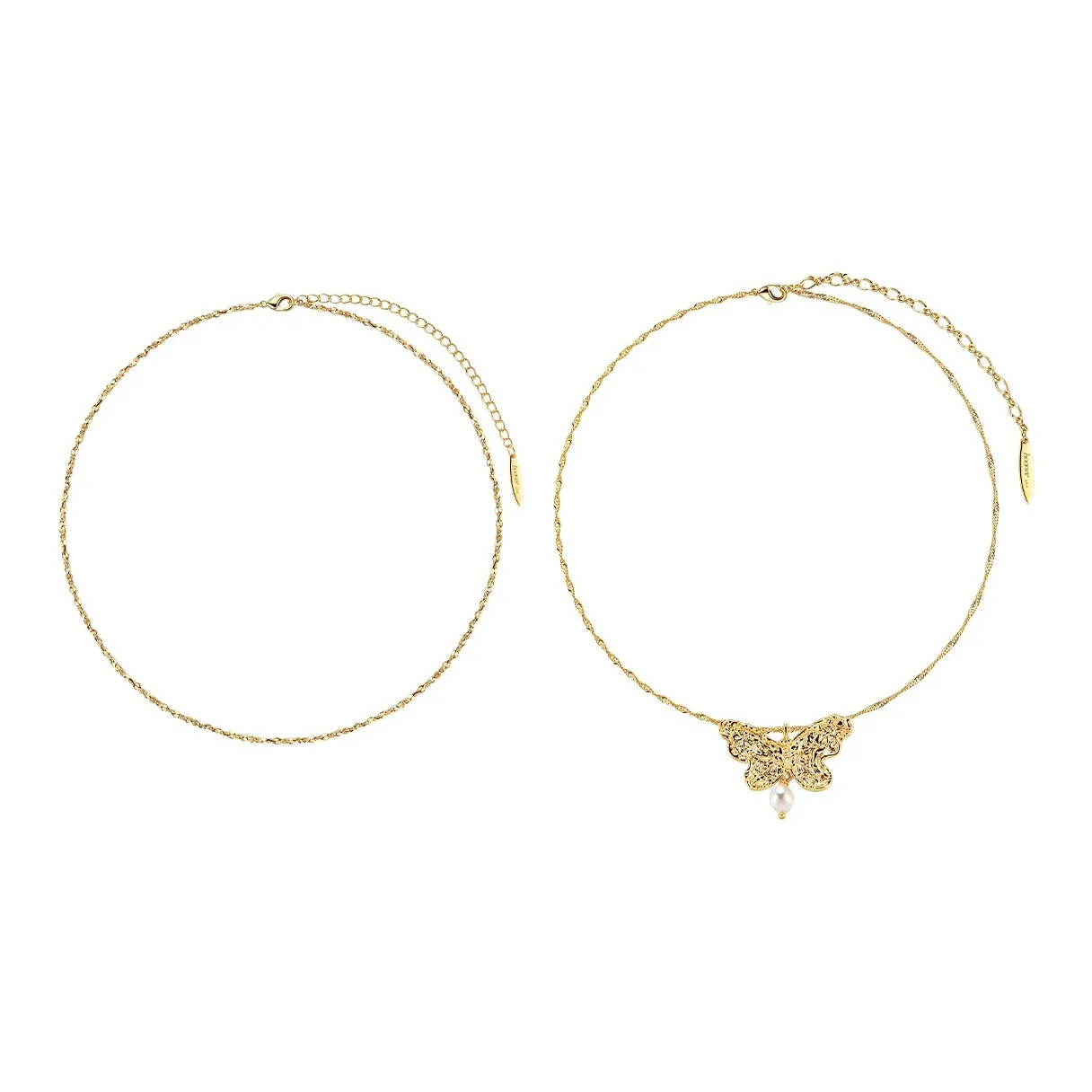 BOONEE ALUS Медный с покрытием из каратного золота ожерелья с пресноводным жемчугом женские