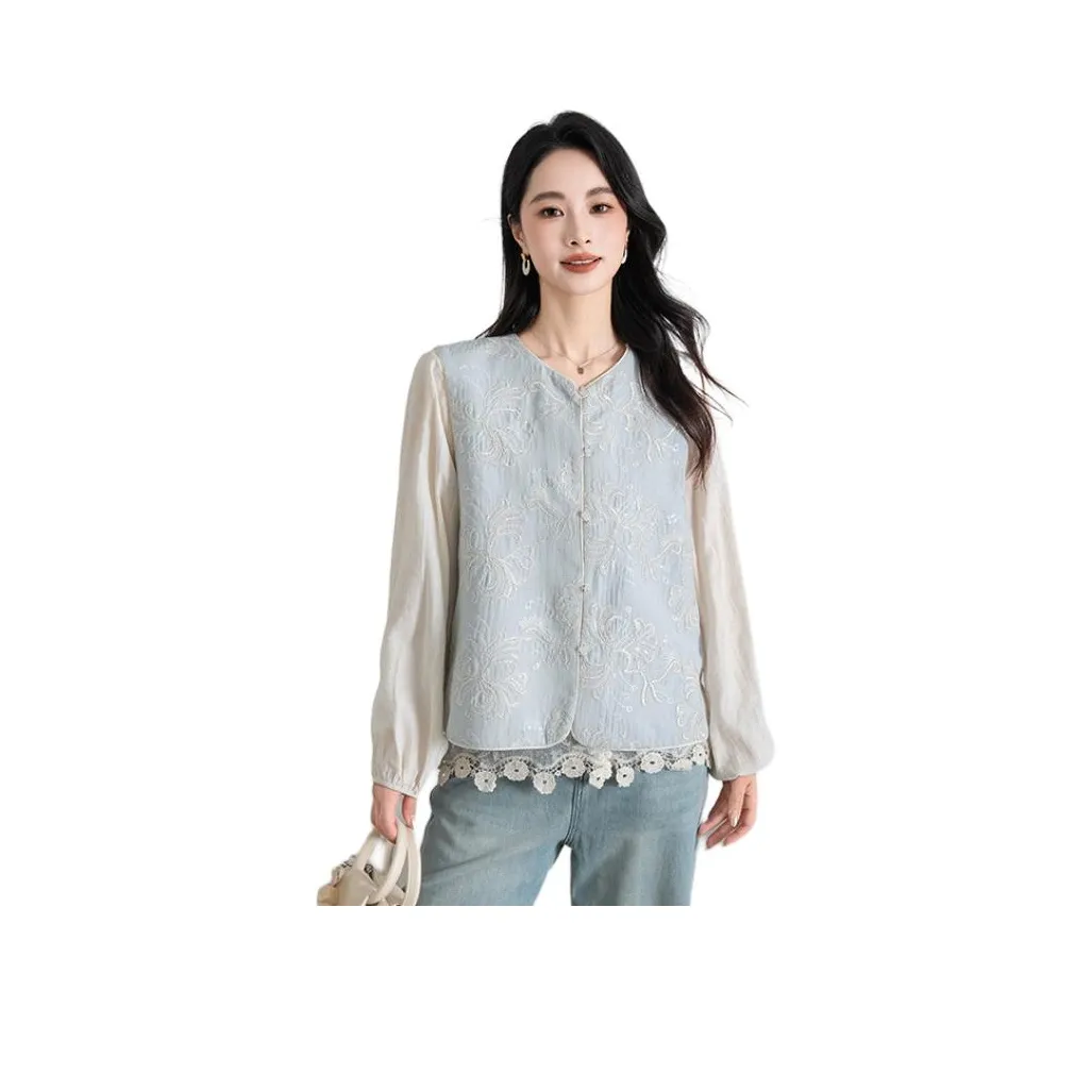 Shavani Светло-синий Женские Жилеты